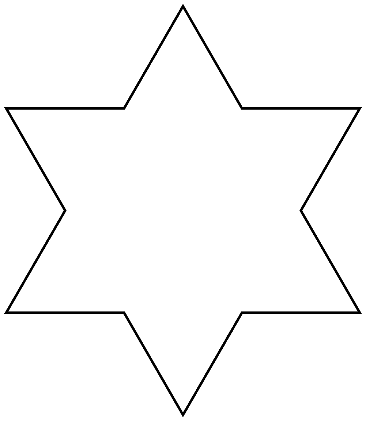 Silueta de una estrella de seis puntas