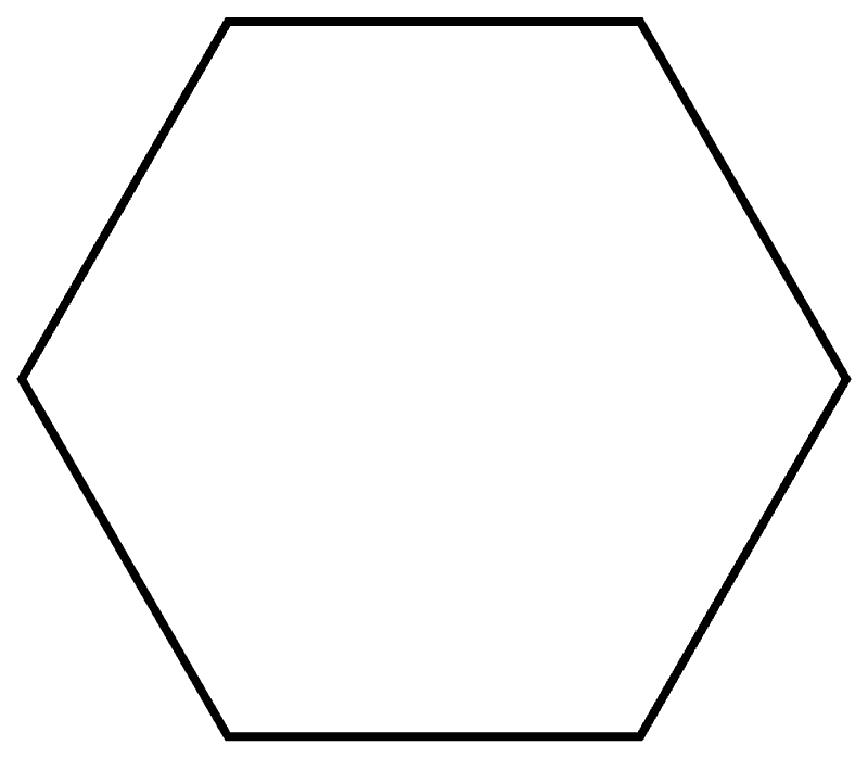 Silueta de un hexágono regular